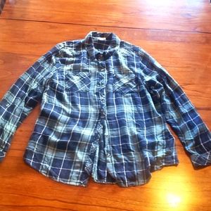 Plaid Flannel top... with sequins